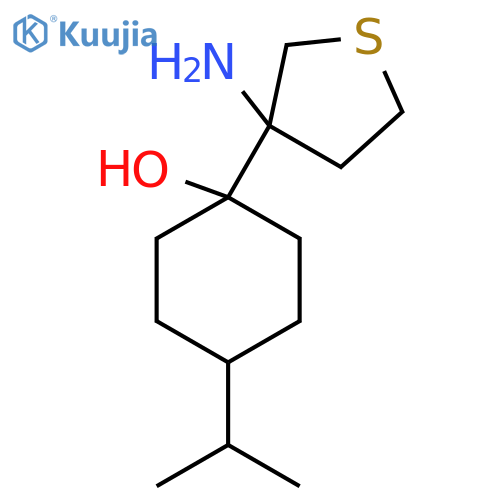 1-(3-aminothiolan-3-yl)-4-(propan-2-yl)cyclohexan-1-ol structure