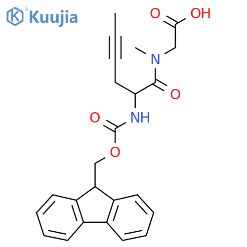 2-2-({(9H-fluoren-9-yl)methoxycarbonyl}amino)-N-methylhex-4-ynamidoacetic acid structure
