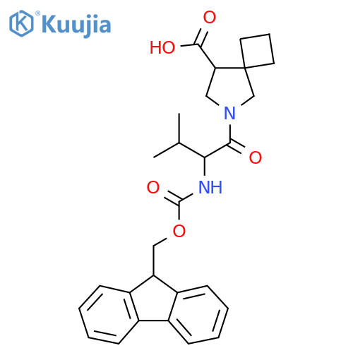 6-2-({(9H-fluoren-9-yl)methoxycarbonyl}amino)-3-methylbutanoyl-6-azaspiro3.4octane-8-carboxylic acid structure