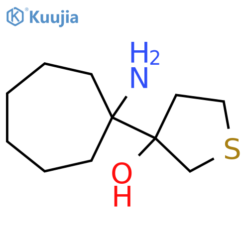 3-(1-aminocycloheptyl)thiolan-3-ol structure