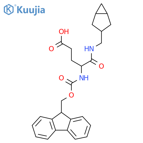 4-({bicyclo3.1.0hexan-3-yl}methyl)carbamoyl-4-({(9H-fluoren-9-yl)methoxycarbonyl}amino)butanoic acid structure