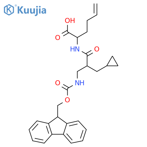 2-2-(cyclopropylmethyl)-3-({(9H-fluoren-9-yl)methoxycarbonyl}amino)propanamidohex-5-enoic acid structure