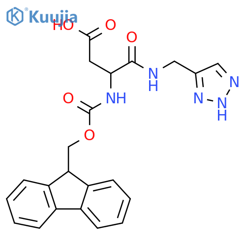 3-({(9H-fluoren-9-yl)methoxycarbonyl}amino)-3-{(1H-1,2,3-triazol-4-yl)methylcarbamoyl}propanoic acid structure