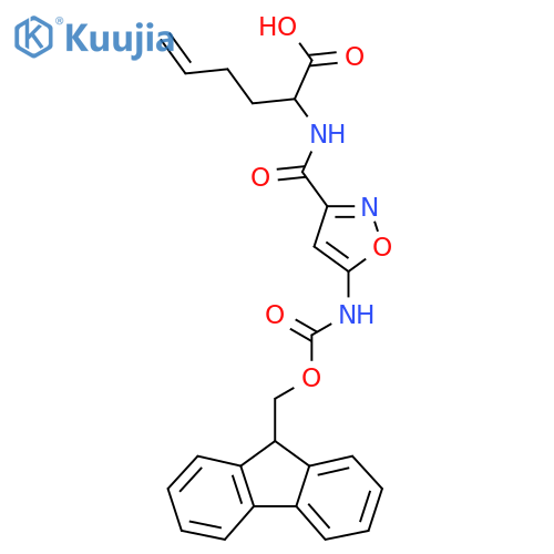 2-{5-({(9H-fluoren-9-yl)methoxycarbonyl}amino)-1,2-oxazol-3-ylformamido}hex-5-enoic acid structure