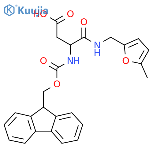 3-({(9H-fluoren-9-yl)methoxycarbonyl}amino)-3-{(5-methylfuran-2-yl)methylcarbamoyl}propanoic acid structure