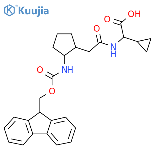 2-cyclopropyl-2-{2-2-({(9H-fluoren-9-yl)methoxycarbonyl}amino)cyclopentylacetamido}acetic acid structure