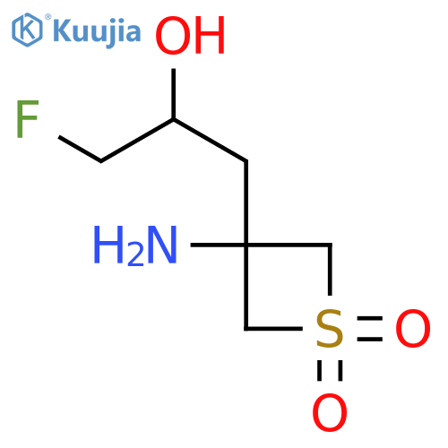 3-amino-3-(3-fluoro-2-hydroxypropyl)-1lambda6-thietane-1,1-dione structure