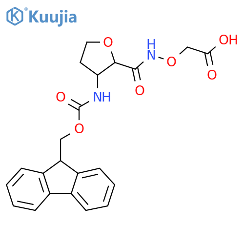 2-({3-({(9H-fluoren-9-yl)methoxycarbonyl}amino)oxolan-2-ylformamido}oxy)acetic acid structure