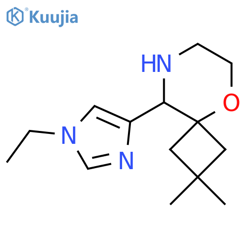 9-(1-ethyl-1H-imidazol-4-yl)-2,2-dimethyl-5-oxa-8-azaspiro3.5nonane structure