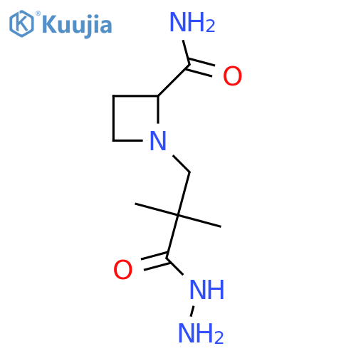 1-2-(hydrazinecarbonyl)-2,2-dimethylethylazetidine-2-carboxamide structure