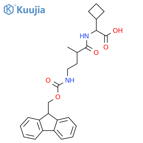 2-cyclobutyl-2-4-({(9H-fluoren-9-yl)methoxycarbonyl}amino)-2-methylbutanamidoacetic acid structure