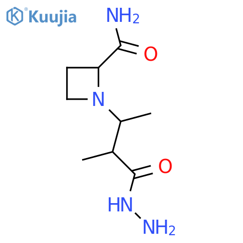 1-1-(hydrazinecarbonyl)-1-methylpropan-2-ylazetidine-2-carboxamide structure