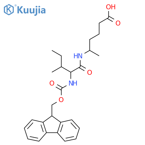 5-2-({(9H-fluoren-9-yl)methoxycarbonyl}amino)-3-methylpentanamidohexanoic acid structure