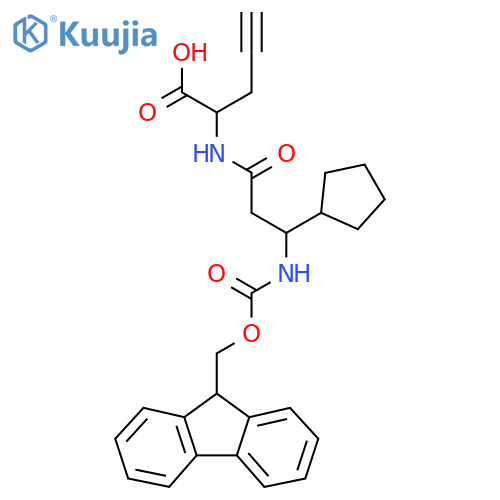 2-3-cyclopentyl-3-({(9H-fluoren-9-yl)methoxycarbonyl}amino)propanamidopent-4-ynoic acid structure
