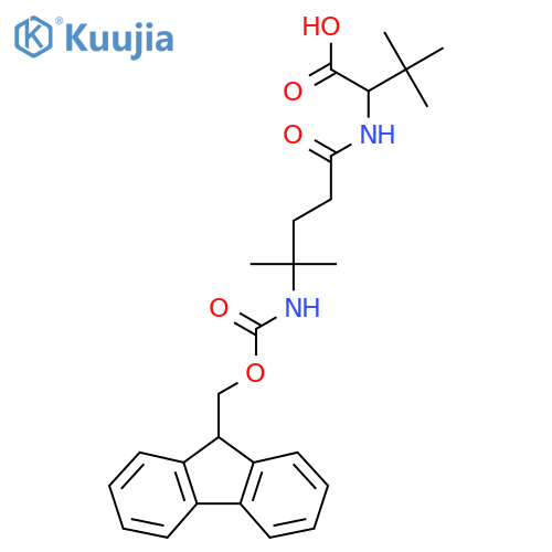 2-4-({(9H-fluoren-9-yl)methoxycarbonyl}amino)-4-methylpentanamido-3,3-dimethylbutanoic acid structure