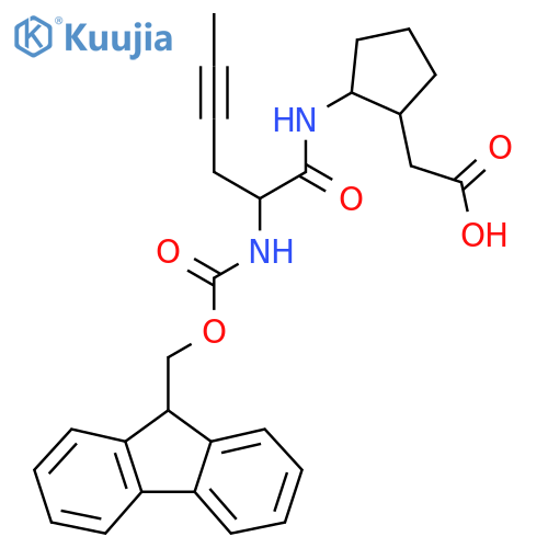 2-{2-2-({(9H-fluoren-9-yl)methoxycarbonyl}amino)hex-4-ynamidocyclopentyl}acetic acid structure