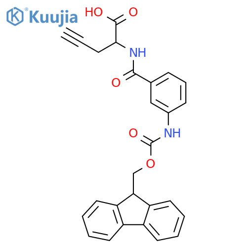 2-{3-({(9H-fluoren-9-yl)methoxycarbonyl}amino)phenylformamido}pent-4-ynoic acid structure