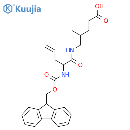 5-2-({(9H-fluoren-9-yl)methoxycarbonyl}amino)pent-4-enamido-4-methylpentanoic acid structure
