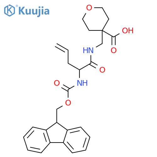 4-{2-({(9H-fluoren-9-yl)methoxycarbonyl}amino)pent-4-enamidomethyl}oxane-4-carboxylic acid structure