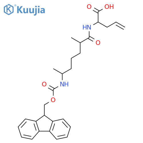 2-6-({(9H-fluoren-9-yl)methoxycarbonyl}amino)-2-methylheptanamidopent-4-enoic acid structure