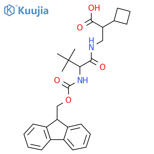 2-cyclobutyl-3-2-({(9H-fluoren-9-yl)methoxycarbonyl}amino)-3,3-dimethylbutanamidopropanoic acid structure