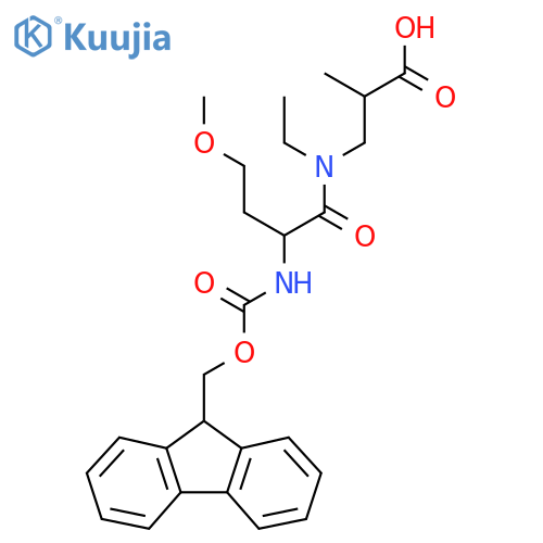 3-N-ethyl-2-({(9H-fluoren-9-yl)methoxycarbonyl}amino)-4-methoxybutanamido-2-methylpropanoic acid structure