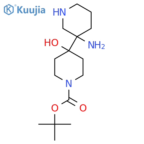 tert-butyl 4-(3-aminopiperidin-3-yl)-4-hydroxypiperidine-1-carboxylate structure