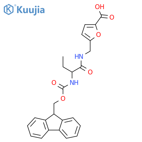 5-{2-({(9H-fluoren-9-yl)methoxycarbonyl}amino)butanamidomethyl}furan-2-carboxylic acid structure