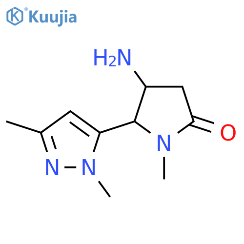 4-amino-5-(1,3-dimethyl-1H-pyrazol-5-yl)-1-methylpyrrolidin-2-one structure