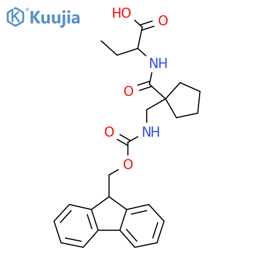 2-({1-({(9H-fluoren-9-yl)methoxycarbonyl}amino)methylcyclopentyl}formamido)butanoic acid structure