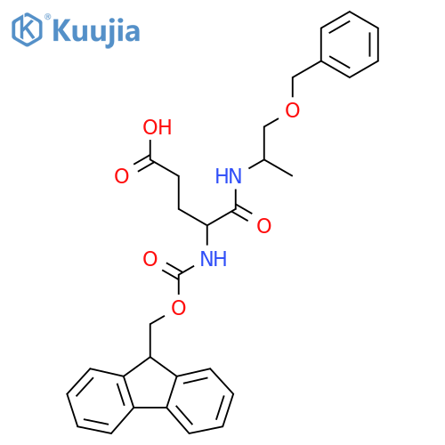 4-{1-(benzyloxy)propan-2-ylcarbamoyl}-4-({(9H-fluoren-9-yl)methoxycarbonyl}amino)butanoic acid structure