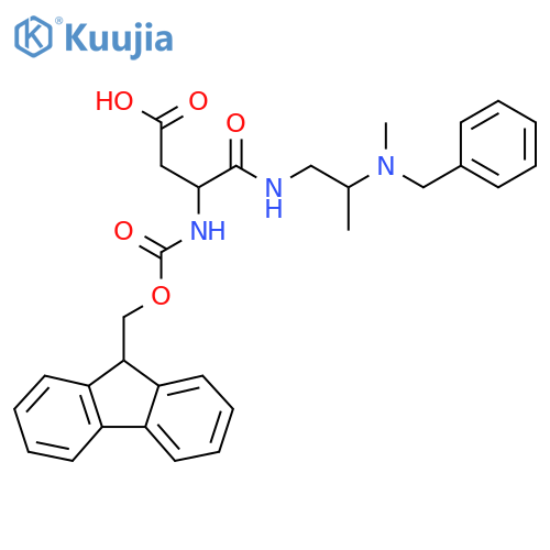 3-({2-benzyl(methyl)aminopropyl}carbamoyl)-3-({(9H-fluoren-9-yl)methoxycarbonyl}amino)propanoic acid structure