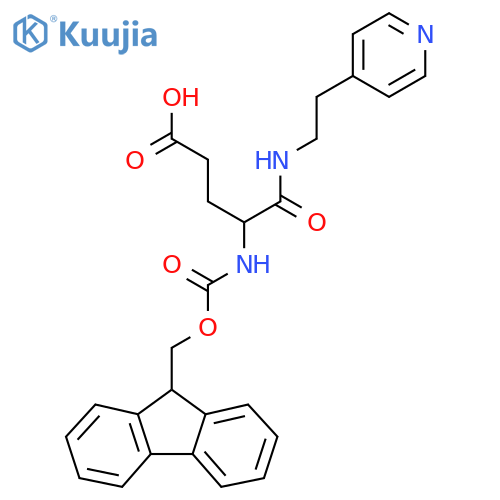 4-({(9H-fluoren-9-yl)methoxycarbonyl}amino)-4-{2-(pyridin-4-yl)ethylcarbamoyl}butanoic acid structure