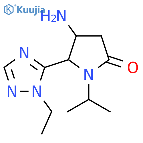 4-amino-5-(1-ethyl-1H-1,2,4-triazol-5-yl)-1-(propan-2-yl)pyrrolidin-2-one structure