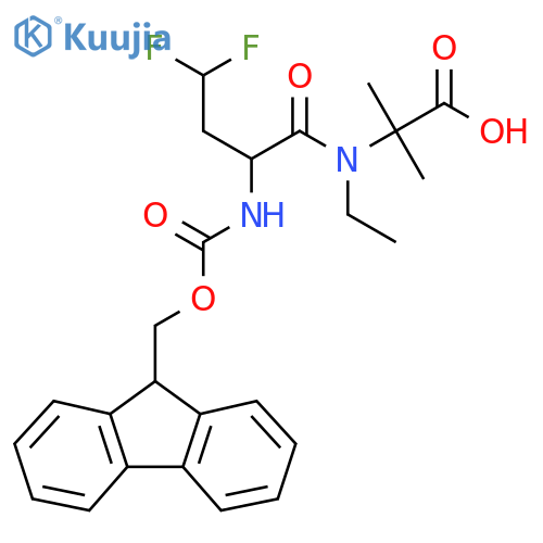 2-N-ethyl-2-({(9H-fluoren-9-yl)methoxycarbonyl}amino)-4,4-difluorobutanamido-2-methylpropanoic acid structure
