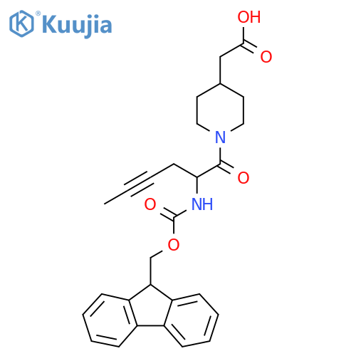 2-{1-2-({(9H-fluoren-9-yl)methoxycarbonyl}amino)hex-4-ynoylpiperidin-4-yl}acetic acid structure