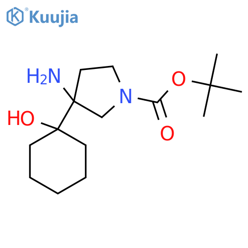 tert-butyl 3-amino-3-(1-hydroxycyclohexyl)pyrrolidine-1-carboxylate structure