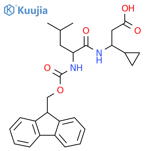 3-cyclopropyl-3-2-({(9H-fluoren-9-yl)methoxycarbonyl}amino)-4-methylpentanamidopropanoic acid structure