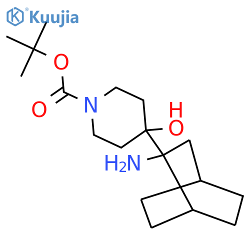 tert-butyl 4-{2-aminobicyclo2.2.2octan-2-yl}-4-hydroxypiperidine-1-carboxylate structure