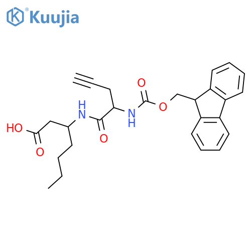 3-2-({(9H-fluoren-9-yl)methoxycarbonyl}amino)pent-4-ynamidoheptanoic acid structure