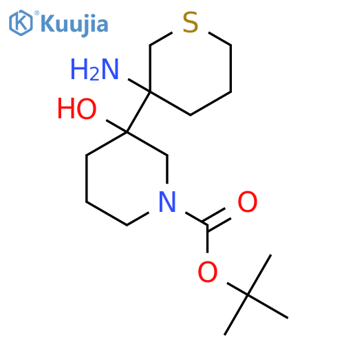 Tert-butyl 3-(3-aminothian-3-yl)-3-hydroxypiperidine-1-carboxylate structure