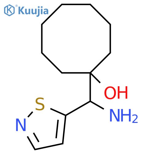 1-amino(1,2-thiazol-5-yl)methylcyclooctan-1-ol structure