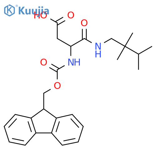 3-({(9H-fluoren-9-yl)methoxycarbonyl}amino)-3-(2,2,3-trimethylbutyl)carbamoylpropanoic acid structure