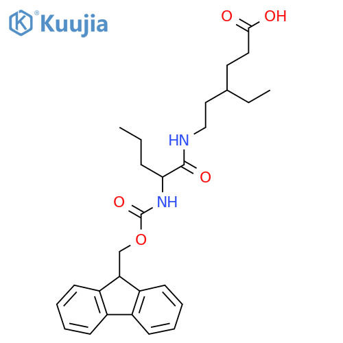 4-ethyl-6-2-({(9H-fluoren-9-yl)methoxycarbonyl}amino)pentanamidohexanoic acid structure