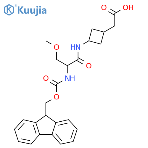 2-{3-2-({(9H-fluoren-9-yl)methoxycarbonyl}amino)-3-methoxypropanamidocyclobutyl}acetic acid structure