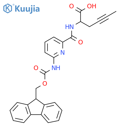 2-{6-({(9H-fluoren-9-yl)methoxycarbonyl}amino)pyridin-2-ylformamido}hex-4-ynoic acid structure