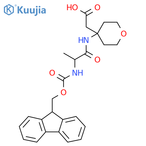 2-{4-2-({(9H-fluoren-9-yl)methoxycarbonyl}amino)propanamidooxan-4-yl}acetic acid structure