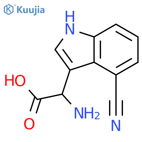 2-amino-2-(4-cyano-1H-indol-3-yl)acetic acid structure