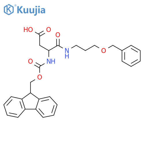 3-{3-(benzyloxy)propylcarbamoyl}-3-({(9H-fluoren-9-yl)methoxycarbonyl}amino)propanoic acid structure