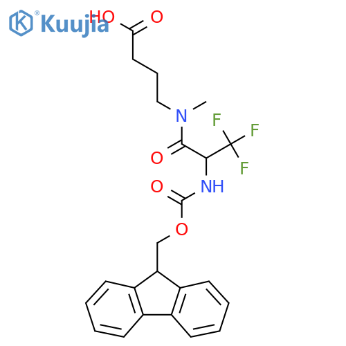 4-2-({(9H-fluoren-9-yl)methoxycarbonyl}amino)-3,3,3-trifluoro-N-methylpropanamidobutanoic acid structure